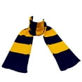thumbnail image 1 of Knit Winter Rugby Striped Scarf for Men & Women - Stay Warm & Stylish (Navy/ Gold) -1 Pack, 1 of 7