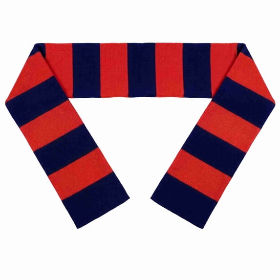 COUVER Unisex Knit Winter Rugby Striped Scarf Navy and Red 1 Pack