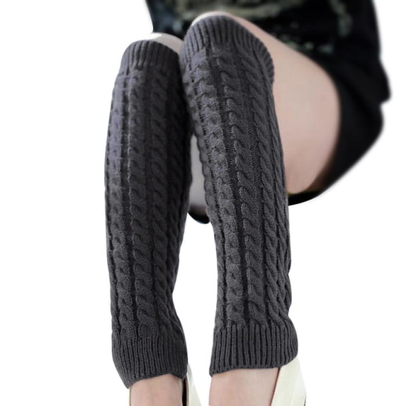 Knit Winter Thermal Warm Leg Warmers-Long Socks Boot Cuffs Topper Legging Pads for Women Lady Girls Best Xmas Gift,Womens Leg Warmers Crochet Knitted Long Boot Socks Warm Boot Cuffs Grey