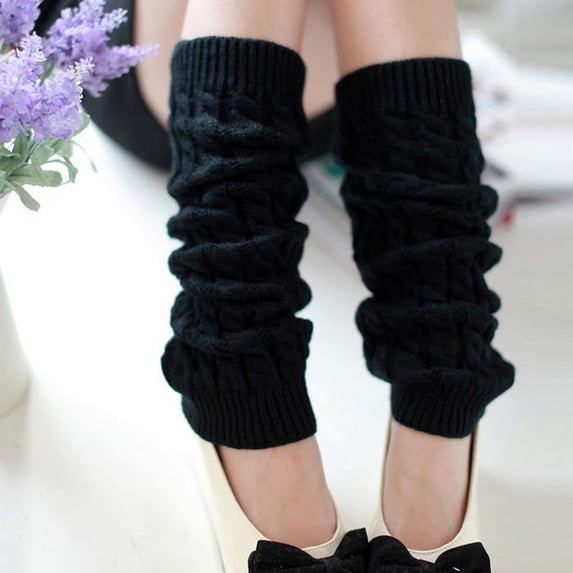 Knit Winter Thermal Warm Leg Warmers-Long Socks Boot Cuffs Topper Legging Pads for Women Lady Girls Best Xmas Gift,Womens Leg Warmers Crochet Knitted Long Boot Socks Warm Boot Cuffs Black