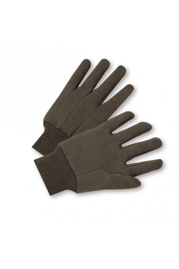 Knit Wrist Cotton Brown Jersey Gloves for Men