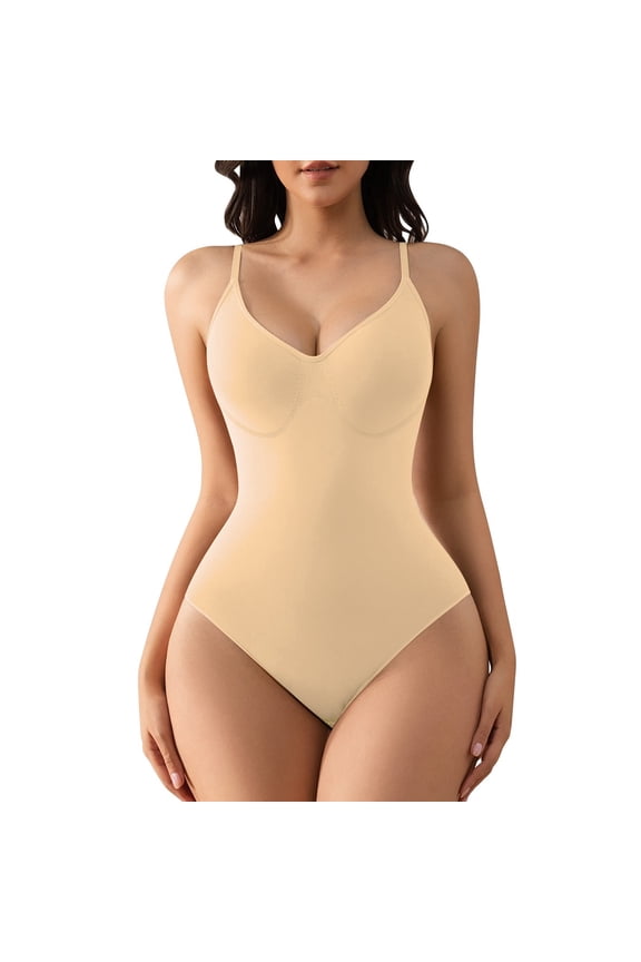 Women Bodysuit Tummy Control Thong Shapewear Full Body Shaper