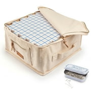 KnitIQ Pack of 9 Blocking Mats for Knitting and Crocheting - Extra Thick Blocking Boards for Crochet Projects - Blocking Mats for Knitting with Circular Gridlines, 150 T-Pins, and Storage Bag