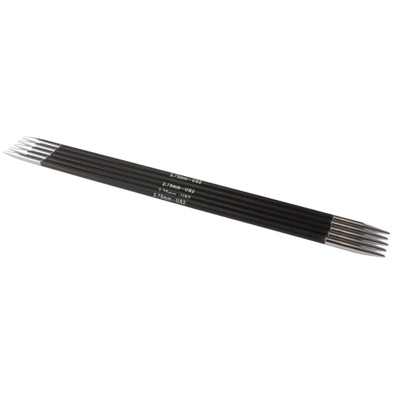 KnitPro-Karbonz Double Point Knitting Needles 8"-Size 2/2.75mm