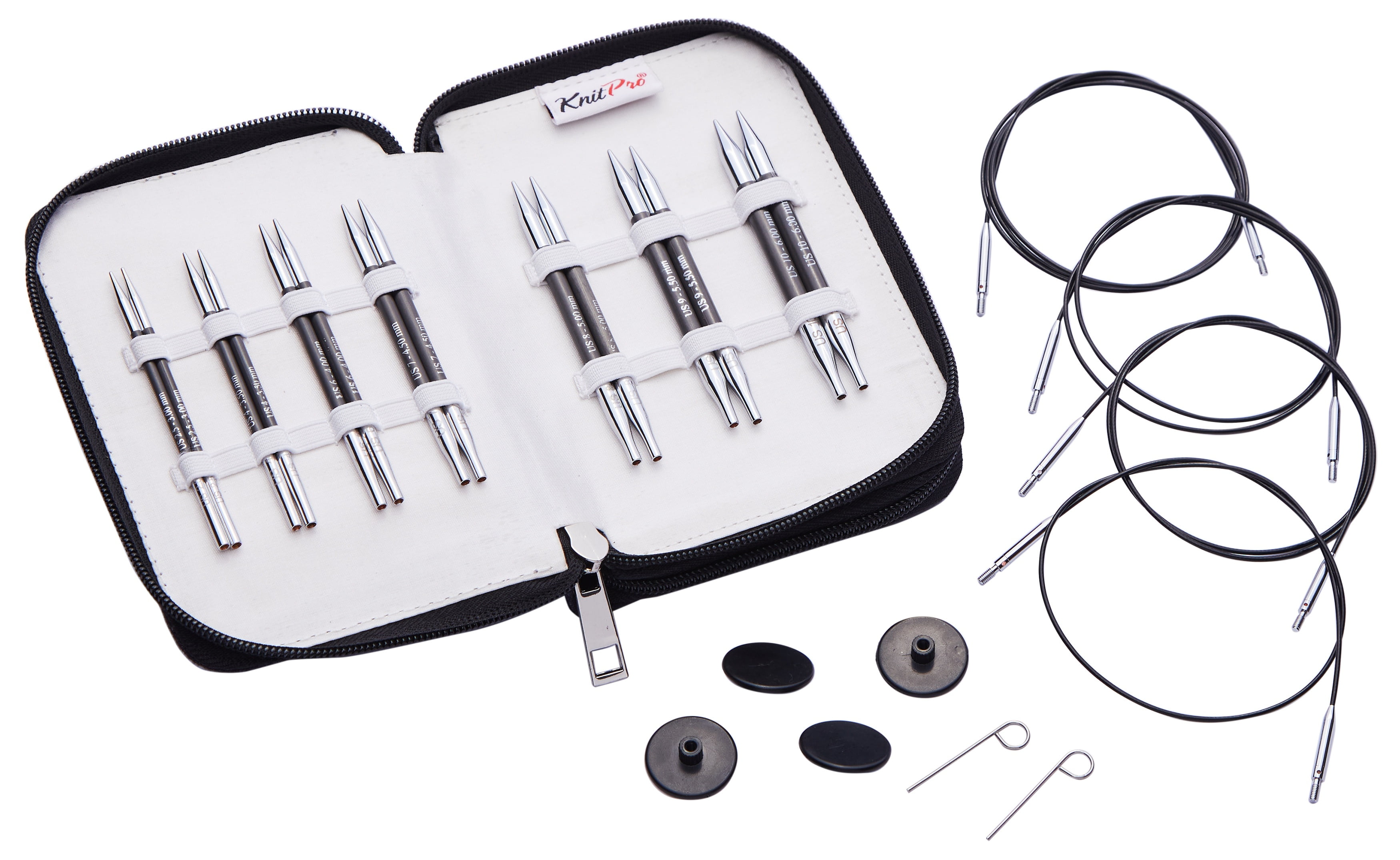 KnitPro-Karbonz MIDI Interchangeable Knitting Needle Set 4"-Set Of Seven