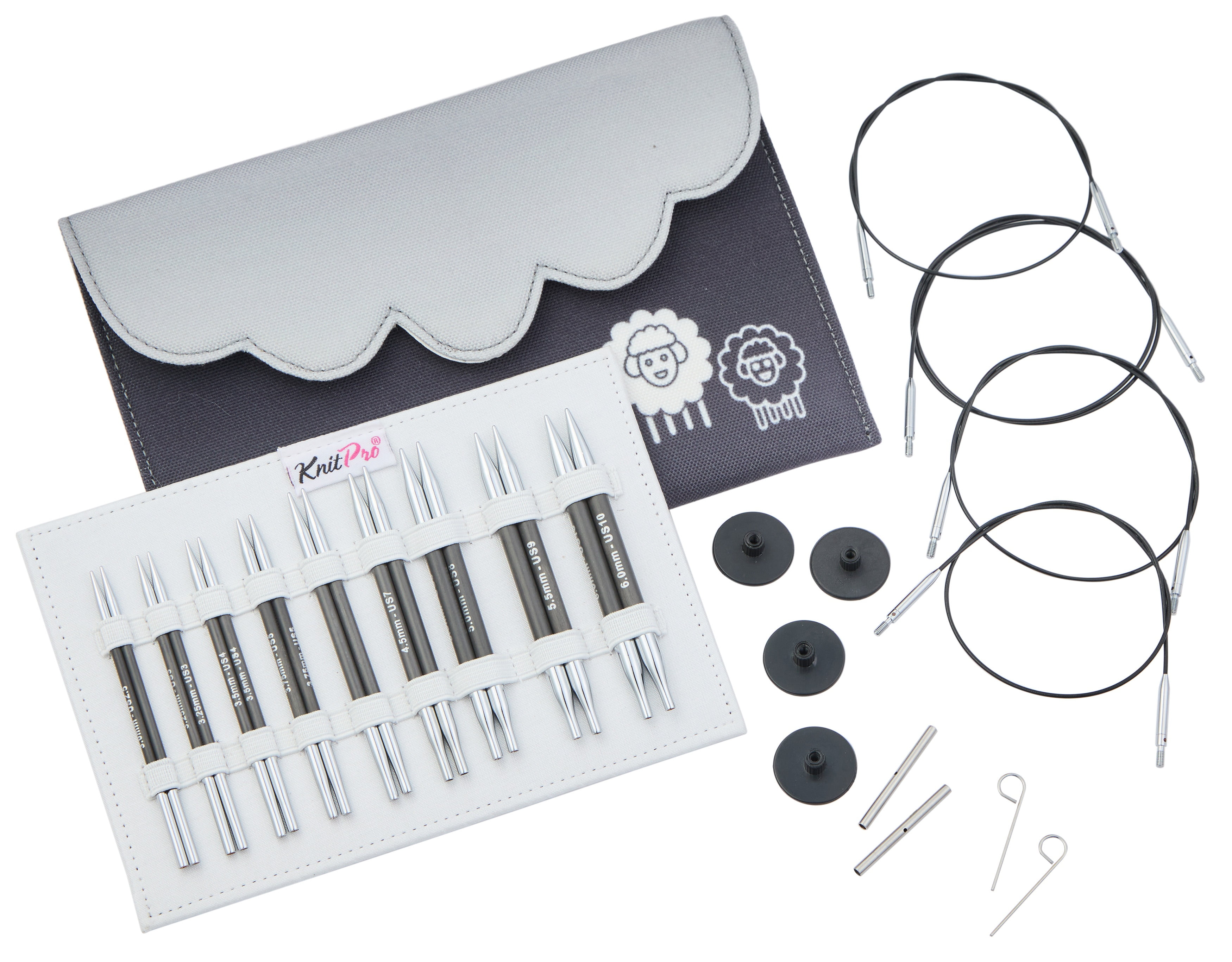 KnitPro-Karbonz Dlxe Interchangeable Knitting Needle Set 4"-Set Of Nine
