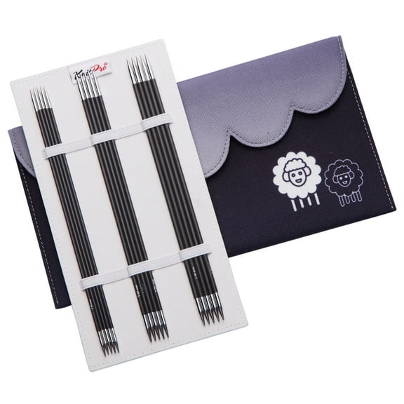 KnitPro-Karbonz Starter Dble Pointed Knitting Needle Set 8"-Set Of Six