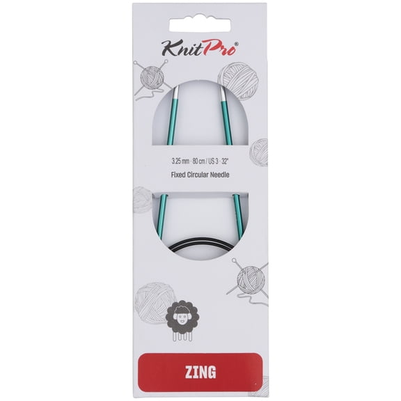 KnitPro-Zing Fixed Circular Needles 32"-Size 3/3.25mm