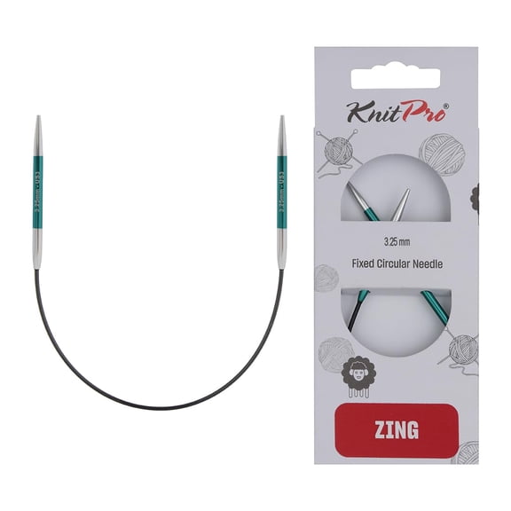 KnitPro Zing Fixed Circular Needles 9" (22.5cm) - US 3 (3.25mm)