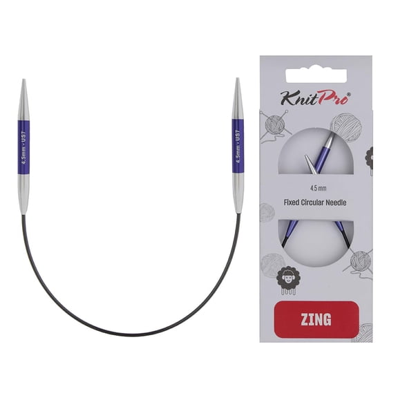 KnitPro Zing Fixed Circular Needles 9" (22.5cm) - US 7 (4.5mm)