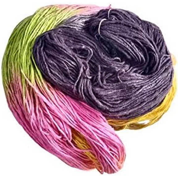 Knitsilk 100% Recycled and Hand-Dyed Silk Roving Worsted Yarn, Luxurious & Soft Silk Roving | Ideal for Knitting, Crocheting, Crafting | Smooth Texture & Fabulous Color Nairobi (Pack of 1)