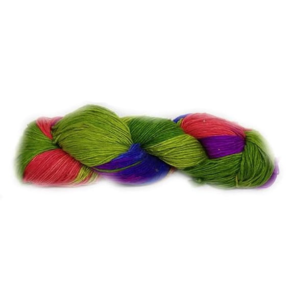 Knitsilk 100% Recycled and Hand-Dyed Silk Roving Worsted Yarn, Luxurious & Soft Silk Roving | Ideal for Knitting, Crocheting, Crafting | Smooth Texture & Fabulous Color.(100 gm-225 Yards,Amsterdam)
