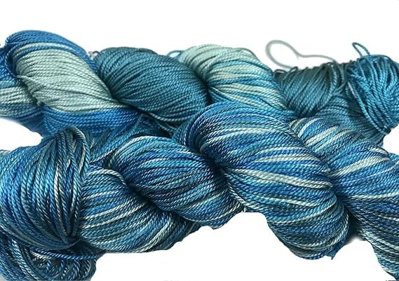 Knitsilk 3 Ply 100% Mulberry Silk Lace Weight Yarn | Perfect for Knitting & Crocheting and Weaving | Fine Quality Silk Yarn for Luxurious Creating Projects.(50Gm–260Yards, Sky Blue (Pack of 5)