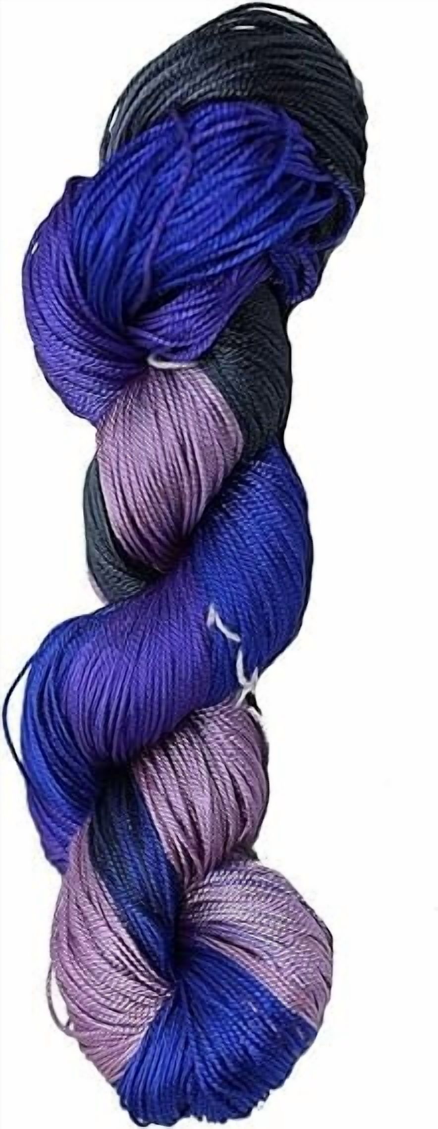 Knitsilk 3 Ply 100% Mulberry Silk Lace Weight Yarn | Perfect for Knitting & Crocheting and Weaving | Fine Quality Silk Yarn for Luxurious Creating Projects.(50Gm–260Yards, Blue&Gray) (Pack of 2)