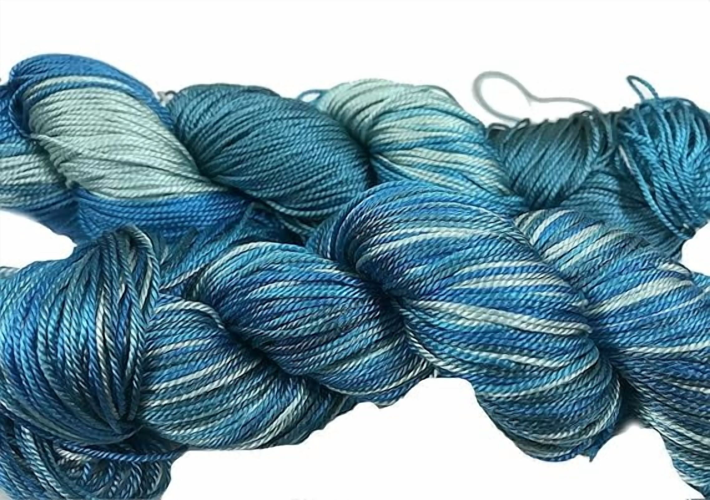 Knitsilk 3 Ply 100% Mulberry Silk Lace Weight Yarn | Perfect for Knitting & Crocheting and Weaving | Fine Quality Silk Yarn for Luxurious Creating Projects.(50Gm–260Yards, Sky Blue (Pack of 1)