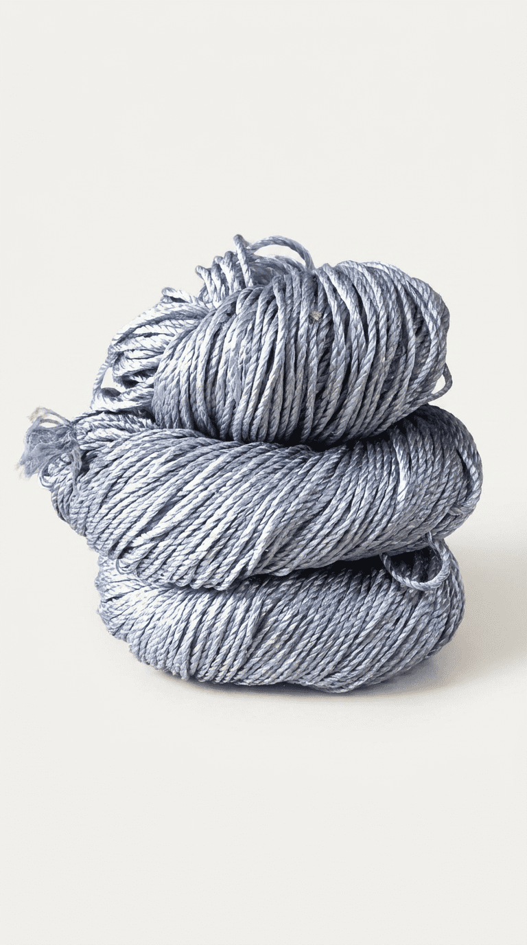 Knitsilk 3 Ply 100% Mulberry Silk Lace Weight Yarn, 50Gm-260 Yards, Silver