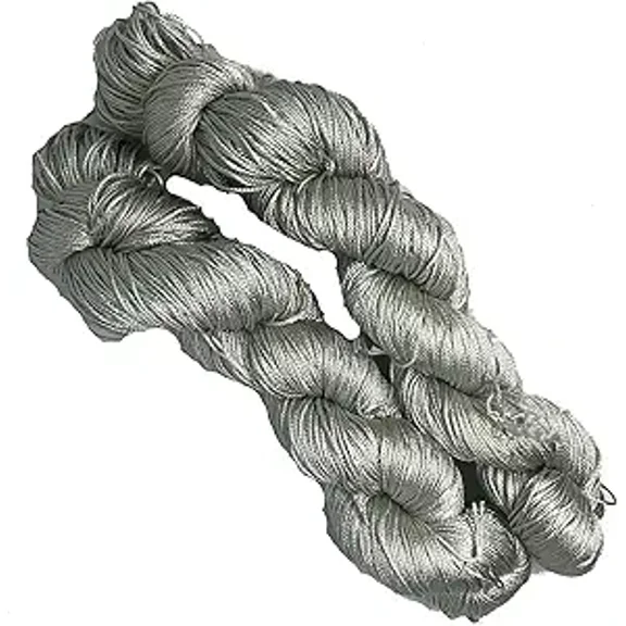 Knitsilk 3 Ply Mulberry Silk Lace Weight Yarn Perfect for Knitting & Crocheting and Weaving | Silk Yarn for Luxurious Creating Projects(50Gm260Yards, Silver Surfer)(Pack of 3)