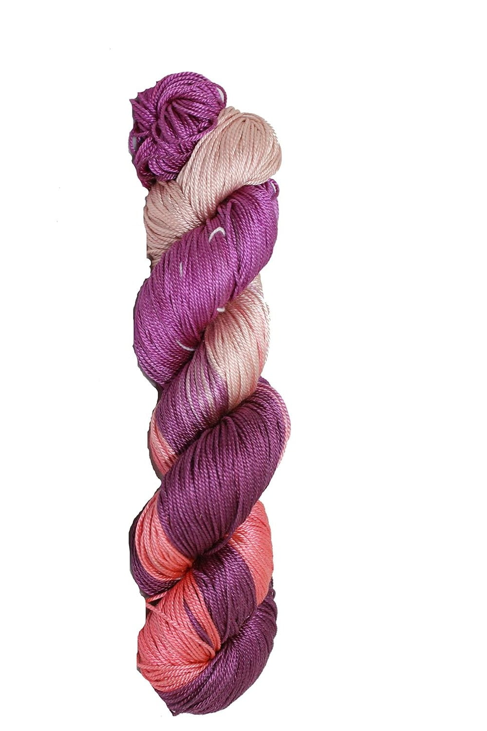 Knitsilk 3 Ply 100% Mulberry Silk Lace Weight Yarn | Perfect for Knitting & Crocheting and Weaving Silk Yarn for Luxurious Creating Projects.(50 Grams – 260 Yards, Purple and Peach)(Pack of 2)
