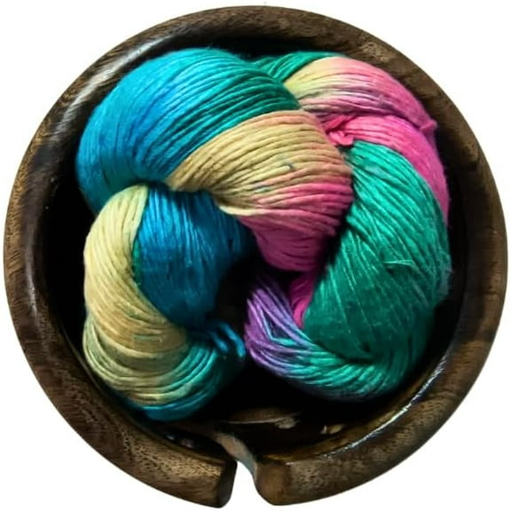 Knitsilk Mulberry Silk Sport - Sock Yarn |, Upscaled and Hand-Dyed, Ideal for Knitting, Crocheting and Crafting, 100 gm-300+ Yards, Agra,Multicolored