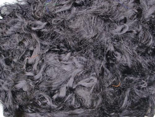 Knitsilk Premium A-Grade Mulberry Silk: Hand-Dyed Black Fibers for Needle Felting, Wet Felting, Spinning, Knitting, and Sewing - 500gm
