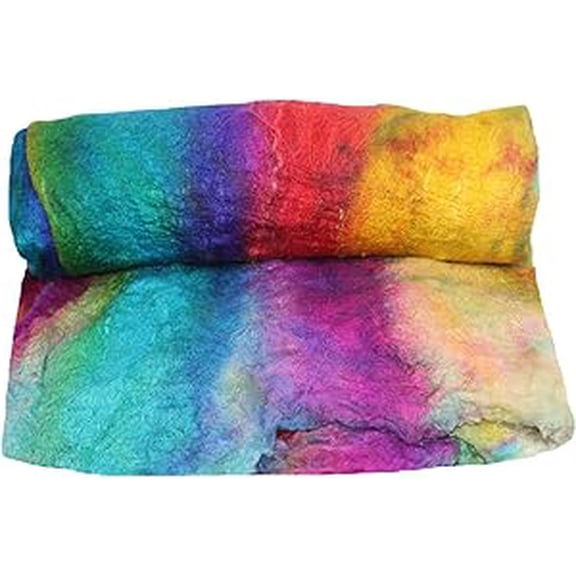 Knitsilk Premium A-Grade Mulberry Silk: Hand-Dyed Multicolour Fibers for Needle Felting, Wet Felting, Spinning, Knitting, and Sewing