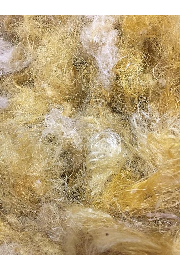 Premium A-Grade Mulberry Silk: Hand-Dyed Yellow & White Silk Fibers for Needle Felting, Wet Felting, Spinning, Knitting, and Sewing - 200gm
