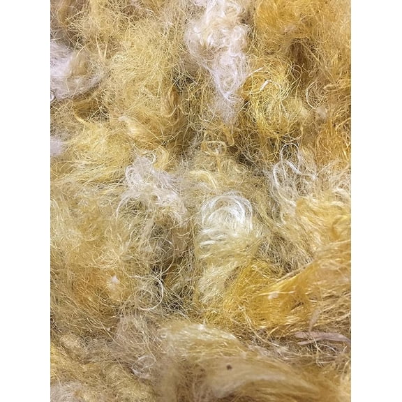 Knitsilk Premium A-Grade Mulberry Silk: Hand-Dyed Yellow & White Silk Fibers for Needle Felting, Wet Felting, Spinning, Knitting, and Sewing - 200gm
