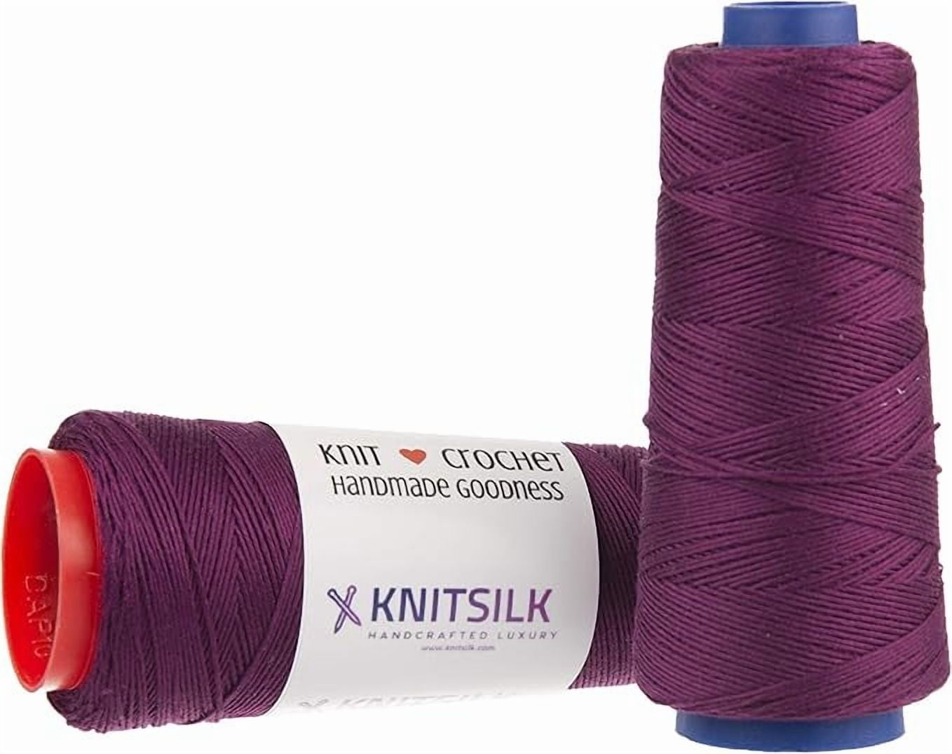 Knitsilk Pure Silk Viscose Blend Yarn in Cones -Perfect for Crochet and Knitting,Jewellery,DIY Projects(8ply -160 Yards,Wine-Pack of 1)
