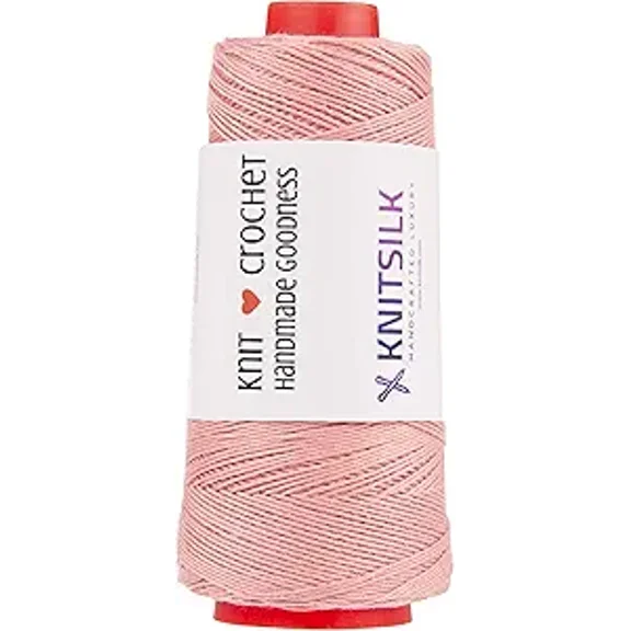 Knitsilk Pure Silk Viscose Blend Yarn in Cones - Perfect for Crochet and Knitting,Jewellery and DIY Projects(8ply-160 Yards-Blush pink-Pack of 2)