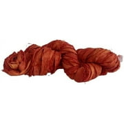 Knitsilk Recycled Sari Silk Ribbon Yarn|Best for Crochet, Knitting, and Embroidery |Sustainable and Unique|50 GMS-30Yards-Burnt orange|Pack of 3