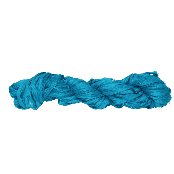 Knitsilk Recycled Sari Silk Ribbon Yarn-Super Bulky Yarn|Best for Crochet, Knitting, and Embroidery and Jewelry Making |Sustainable and Unique Texture Ribbon Yarn|50 GMS-30Yards-Aqua blue,Pack of 3