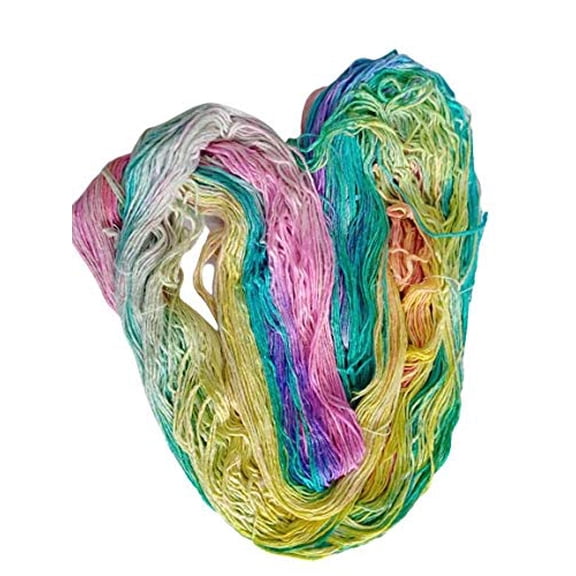 Knitsilk Recycled and Hand-Dyed Silk Roving Yarn (50 gm-112 Yards). (Agra)
