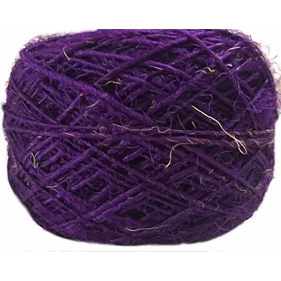 Knitsilk Regular Recycled Sari Silk Yarn - Magenta (100 Grams, 50-70 Yards) Eco-Friendly Yarn, Ideal for Knitting, Jewelry Making, Unique Craft