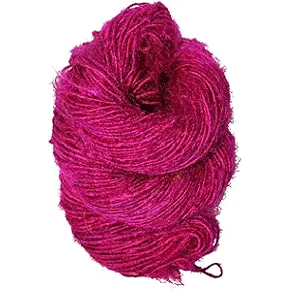 Knitsilk Regular Recycled Sari Silk Yarn - Pink | 100 Grams, 50-70 Yards | Ethically Sourced, Vibrant and Eco-Friendly