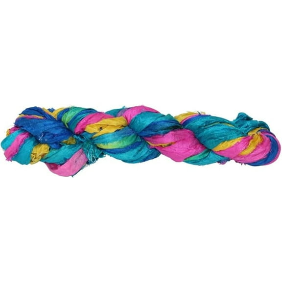 Knitsilk Sari Silk Ribbon Super Bulky Yarn | Great for Knitting and Crocheting, Jewelry Making, and Gift Wrapping