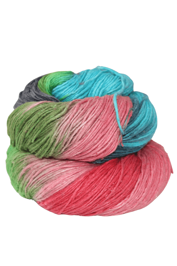 Silk Roving Worsted Weight Yarn - 100% Recycled & Hand-Dyed Mulberry Silk - Luxurious and Versatile for Knitting, Felting, and Crafting Copenhagen (Pack of 1)