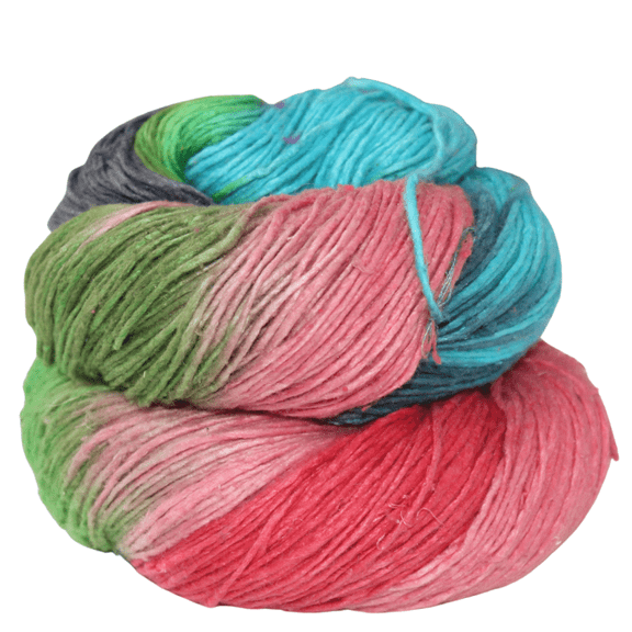 Knitsilk Silk Roving Worsted Weight Yarn - 100% Recycled & Hand-Dyed Mulberry Silk - Luxurious and Versatile for Knitting, Felting, and Crafting Copenhagen (Pack of 3)