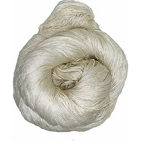 Knitsilk Silk Yarn 20/2 Undyed 100% Mulberry Silk Undyed, 100 Grams & Approx. 1,000 Yards, Spun Silk Natural Silk