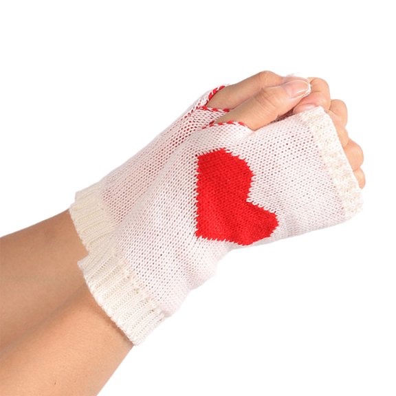 Knitted Arm Warmer Thumb Hole Stretchy Gloves Women Long Half Finger Gloves