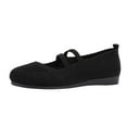 thumbnail image 1 of Knitted Ballet Flats for Women Ladies Round Toe Strappy Comfortable Formal Dress Loafers Casual Slip On Walking Driving Shoes for Work Nurse, 1 of 4