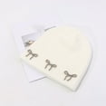 thumbnail image 1 of Knitted Beanie Hat for Women with Bowknot Decor Cozy Cotton Blend for All Season One Size Fits Most, 1 of 3