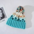 thumbnail image 1 of Knitted Beanie Hat with Colorful Warm Winter Hat Ski Cap for Women Cold Weather Headwear Sky Blue Free, 1 of 3