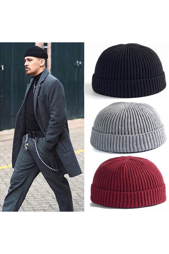 Knitted Beanie, Winter Warm Hat for Men and Women, Stretchy Unisex Skull Cap, Hip Hop Casual Slouchy Hat for Outdoor, Daily Streetwear, and Cold Weather-Black