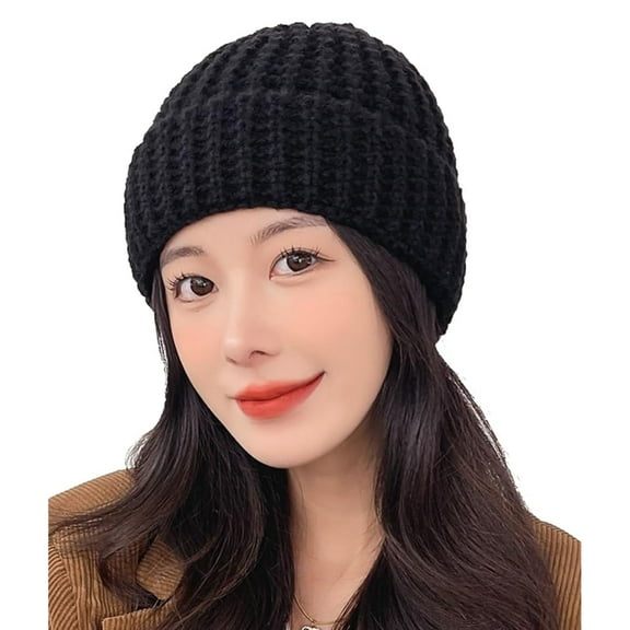 Knitted Beanies for Women Fisherman Beanie Roll Up Edge Bonnet Skull Cap Warm Bucket Hat Fall Winter Cap Ski Travel