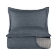 thumbnail image 1 of Knitted Bedspread Set, Lines Interlacing 3 Piece Bedding Coverlet Set with Decorative Quilt Pillow Sham Heavyweight Coton Blend Comfy Bedspread for All Season, 3 Sizes, Dark Slate Blue, by Ambesonne, 1 of 3