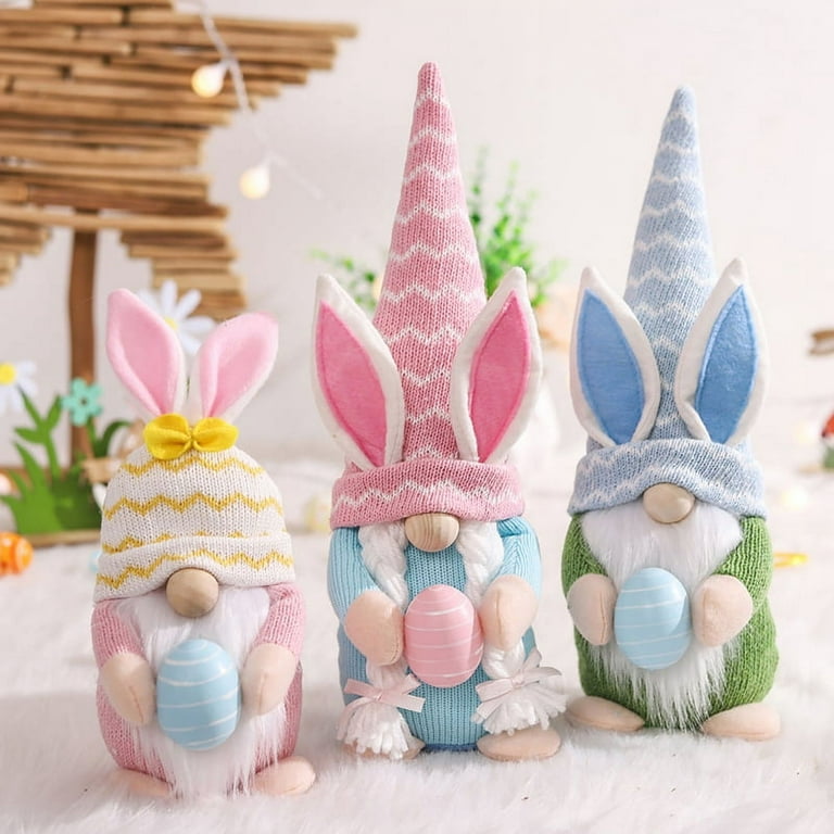 Knitted Bunny Easter Gnomes Easter Gnome Easter Decor Easter Decorations  for The Home Easter Decoration Easter Home Decor,Family Gifts 3PCS 