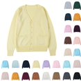 thumbnail image 1 of Knitted Button Cardigan for Women Double Pocket Long Sleeved Casual Outwear Women's Solid Color Leisure Non-Hooded Open Front Jackets, 1 of 3