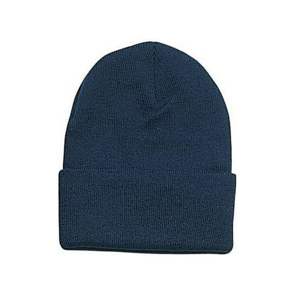Knitted Cap Beanie with Cuff - Navy
