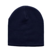 Knitted Cap Cuffless Beanie - Navy
