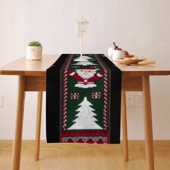 Knitted Christmas (2) Table Runner, Seasonal Fall Winter Kitchen Dining Table Decoration for Home Party Decor 13x72 Inch